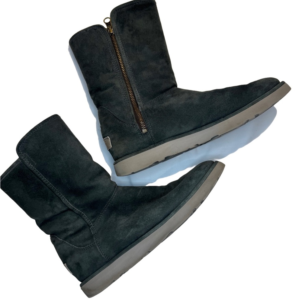 UGG Green Winter Rain Boots with Suede Finish